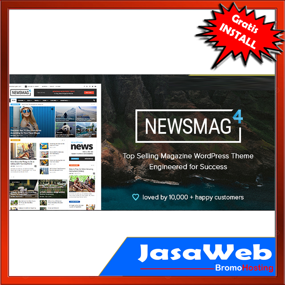 GRATIS INSTALL | Template Berita Online NEWSMAG | Premium Wordpress Theme